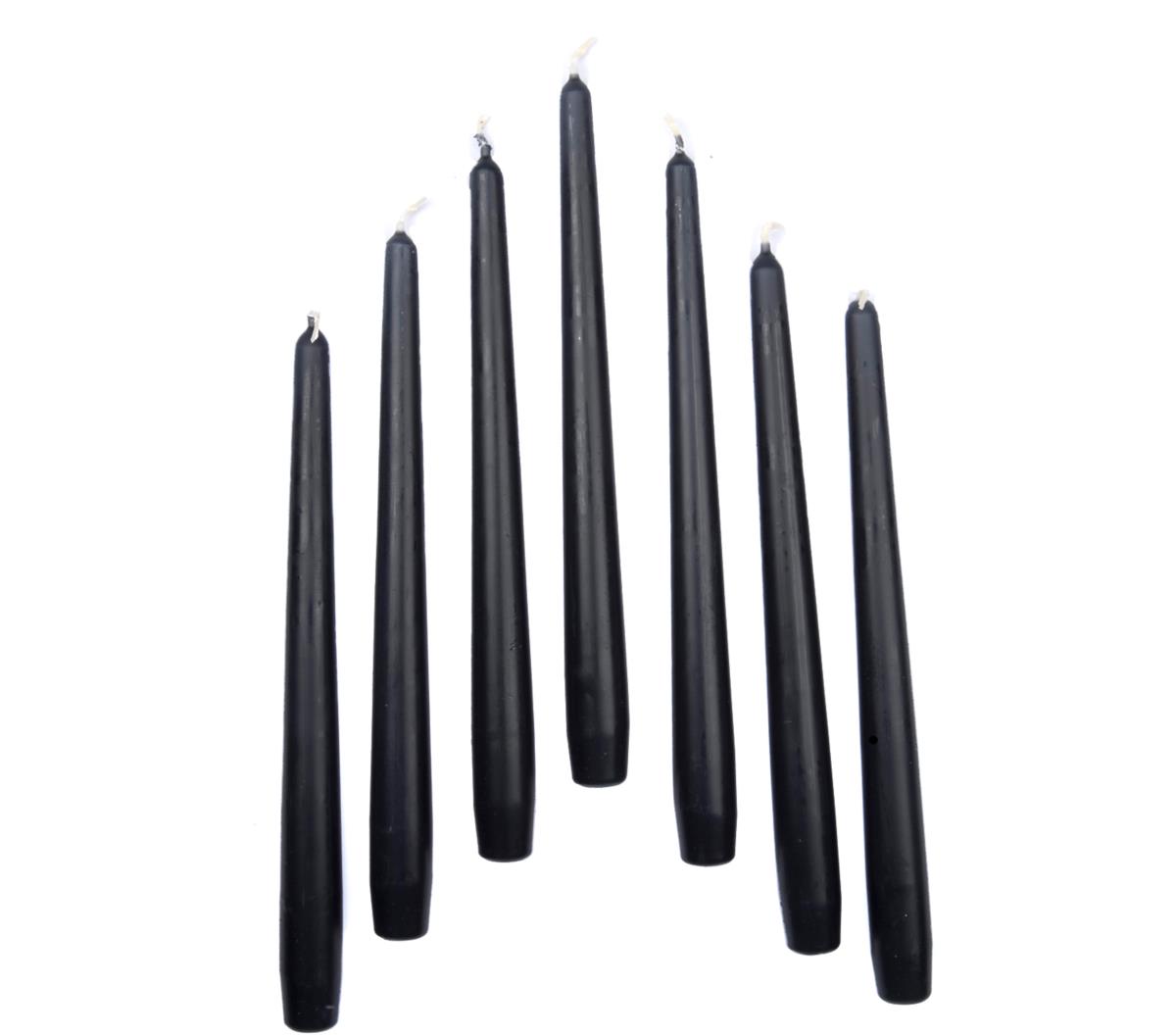Tapered Candles - Black (12 candles) - Christmas Candles