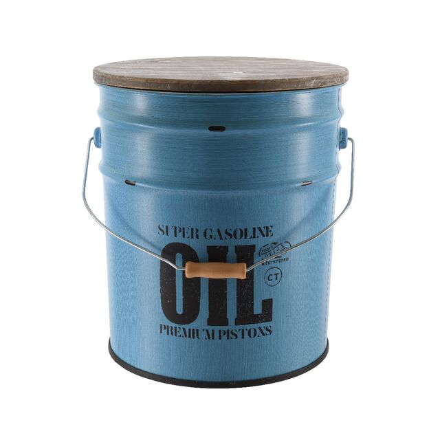 Personalised photo travel mug uk next day delivery Oil Drum Storage Stool with Wooden Lid 35 x 30cm - Kitchen & Bathroom