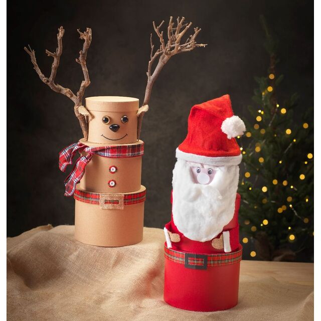 Symphony Hat Boxes (set of 3) Natural Kraft Michael Dark