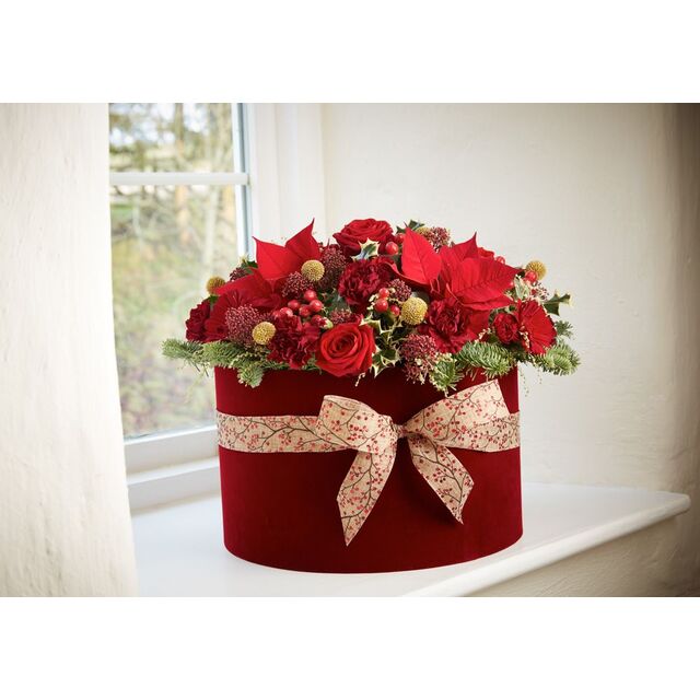 Round Hat Boxes (set of 3) Burgundy Velour Michael Dark