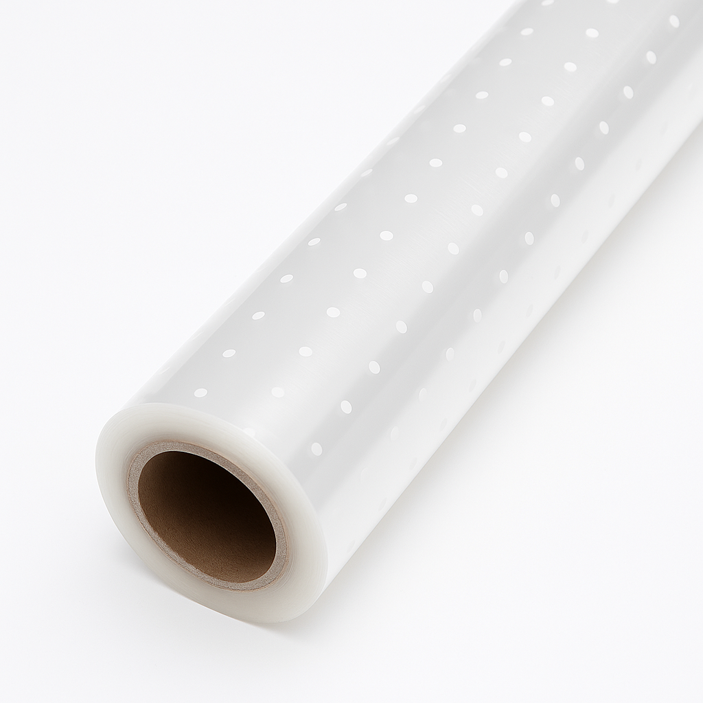 Cellophane Rool Floralcraft® Cellophane Roll - White Dot (40cm x 3m) | Michael Dark