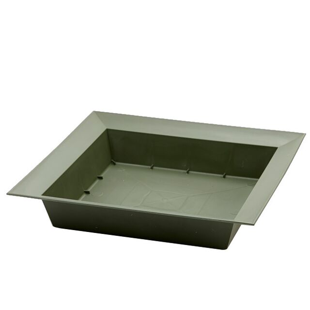 Large Square Designer Bowl Dark Green Plastic Vases