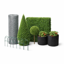 Home & garden supplies – artificial topiary, hedge panels, garden wire, fencing and grow bags