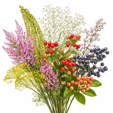 artificial filler flowers and berry stems for florists