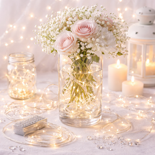 LED florist lights used in wedding vases, centrepieces and floral decorations