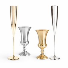 tall metal display vases for weddings and event centrepieces