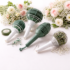 Florist bouquet holders for wedding flowers and bridal arrangements