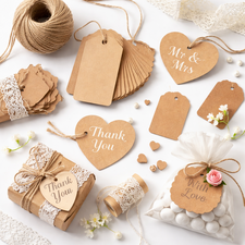 Wedding tags and labels for favours and gift packaging