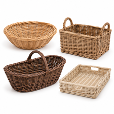 Woven baskets, hamper and trug for Christmas floral gifts