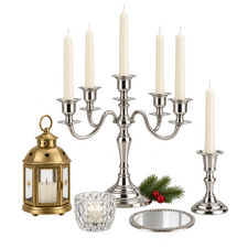 Candelabras, lanterns and decorative candle holders