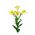 An artificial alstroemeria spray with 4 yellow flowers, 4 buds per stem on a white background.