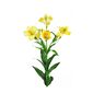 An artificial alstroemeria spray with 4 yellow flowers, 4 buds per stem.